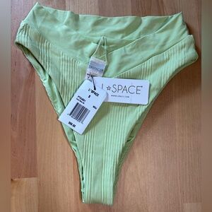 L*Space Court Bitsy Green Bikini Bottom size Small NWT